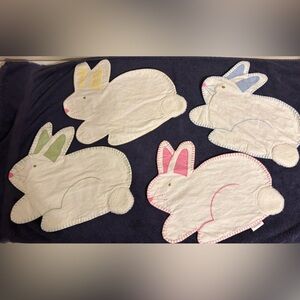 Pottery Barn Kids Easter Bunny Rabbit Spring Set Of 4 Minor Stains Read